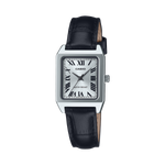 Load image into Gallery viewer, Orologio Casio LTP-B150L-7B1 con cassa rettangolare in acciaio inox argentato e quadrante elegante con numeri romani.

