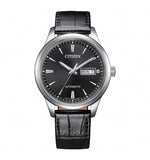 Load image into Gallery viewer, Orologio Citizen Meccanico Day Date NY4058-01E con cassa in acciaio inox da 40 mm e quadrante nero con indici a bastoni e datario giorno e data a ore 3.
