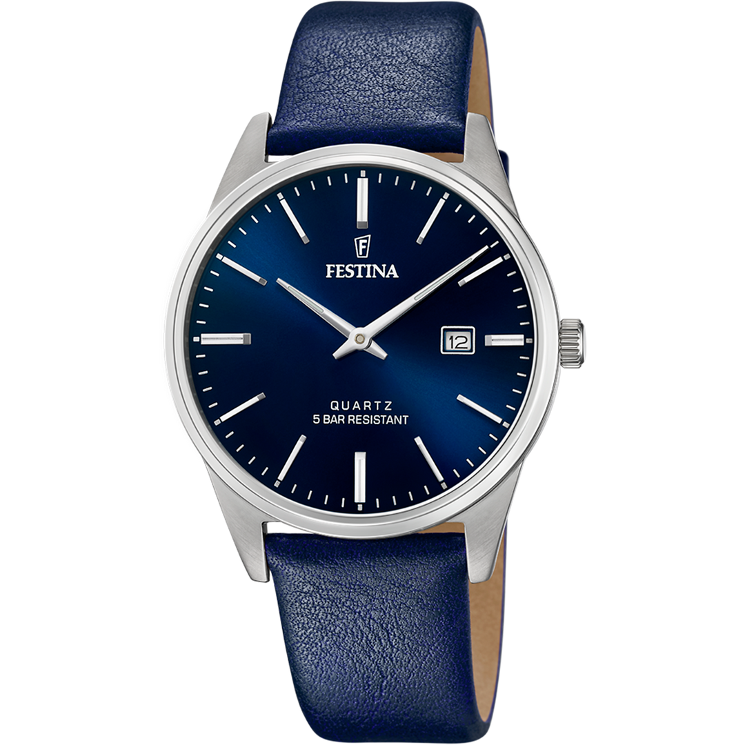 Orologio Festina Classics F20512/3 con quadrante blu elegante e datario a finestrella