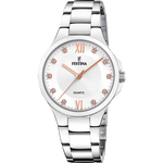 Load image into Gallery viewer, Orologio Festina Mademoiselle F20582/1 da donna con quadrante bianco impreziosito da cristalli rosa
