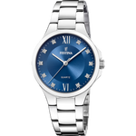 Load image into Gallery viewer, Orologio Festina Mademoiselle F20582/3 da donna con quadrante blu impreziosito da indici con pietre
