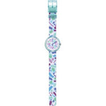 Load image into Gallery viewer, Dettaglio del cinturino tessile multicolore in PET riciclato Flik Flak Confetti Chaos.
