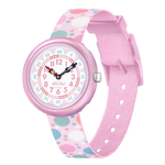 Load image into Gallery viewer, Orologio Flik Flak Flying Bubbles FBNP224 con quadrante rosa e bolle volanti.
