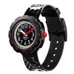 Load image into Gallery viewer, Orologio Flik Flak Goal FPSP064 con quadrante nero, dettagli bianchi e pallone da calci
