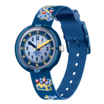 Load image into Gallery viewer, Orologio Flik Flak Lover of Dragons FPNP125 con cinturino blu notte e decorazioni di draghi.
