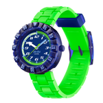 Load image into Gallery viewer, Orologio Flik Flak Neonbrick FCSP132 con cassa in plastica e cinturino in silicone verde.
