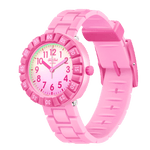 Load image into Gallery viewer, Orologio Flik Flak Pink Splash FCSP125 con cassa in resina rosa e cinturino in silicone rosa.
