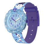 Load image into Gallery viewer, Orologio Flik Flak Robotology FPSP070 con cinturino tessile azzurro/blu e design robotico.
