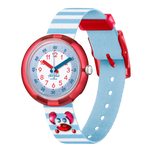 Load image into Gallery viewer, Orologio Flik Flak Shining Crab FPNP143 con quadrante bianco e granchio di cristalli.
