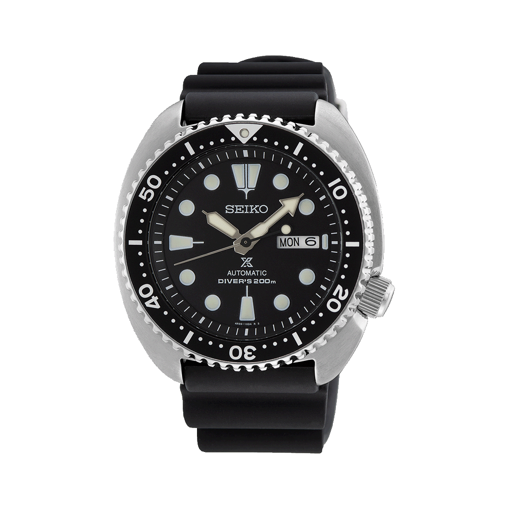 Orologio Seiko Prospex Diver SRPE93K1 con cassa robusta in acciaio inox e quadrante nero con indici luminosi.