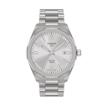 Load image into Gallery viewer, Orologio Tissot PRC 100 Solar con quadrante nero elegante, indici lucidi e datario a ore 3
