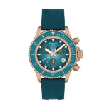 Load image into Gallery viewer, Orologio Tissot Seastar 1000 con quadrante turchese brillante, indici e lancette oro rosa luminescenti
