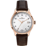 Load image into Gallery viewer, Quadrante bianco con indici sottili color oro rosa e lancette affusolate dell&#39;orologio Philip Watch Museum R8253225002

