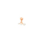 Load image into Gallery viewer, Piercing Stellina DoDo in oro rosa 9K con 3 perle di cristallo, orecchino destro, design romantico e contemporaneo.
