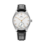 Quadrante argenté con piccoli secondi a ore 6 e scala dei minuti dell’IWC Portugieser Automatic 40.