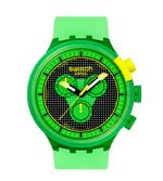 Load image into Gallery viewer, Swatch Glowingly green SB02G100 - cinturino silicone verde - cassa plastica verde - quadrante nero e verde con cronografo
