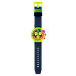 Load image into Gallery viewer, Swatch Neon to the max SB06J100 - cassa gialla, quadrante multicolor cronografo e cinturino blu