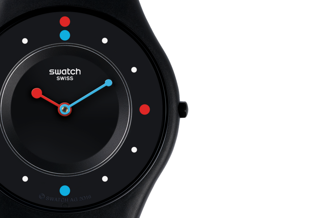Swatch Paleo SFB146 - nero con pois rossi/azzurri/bianchi