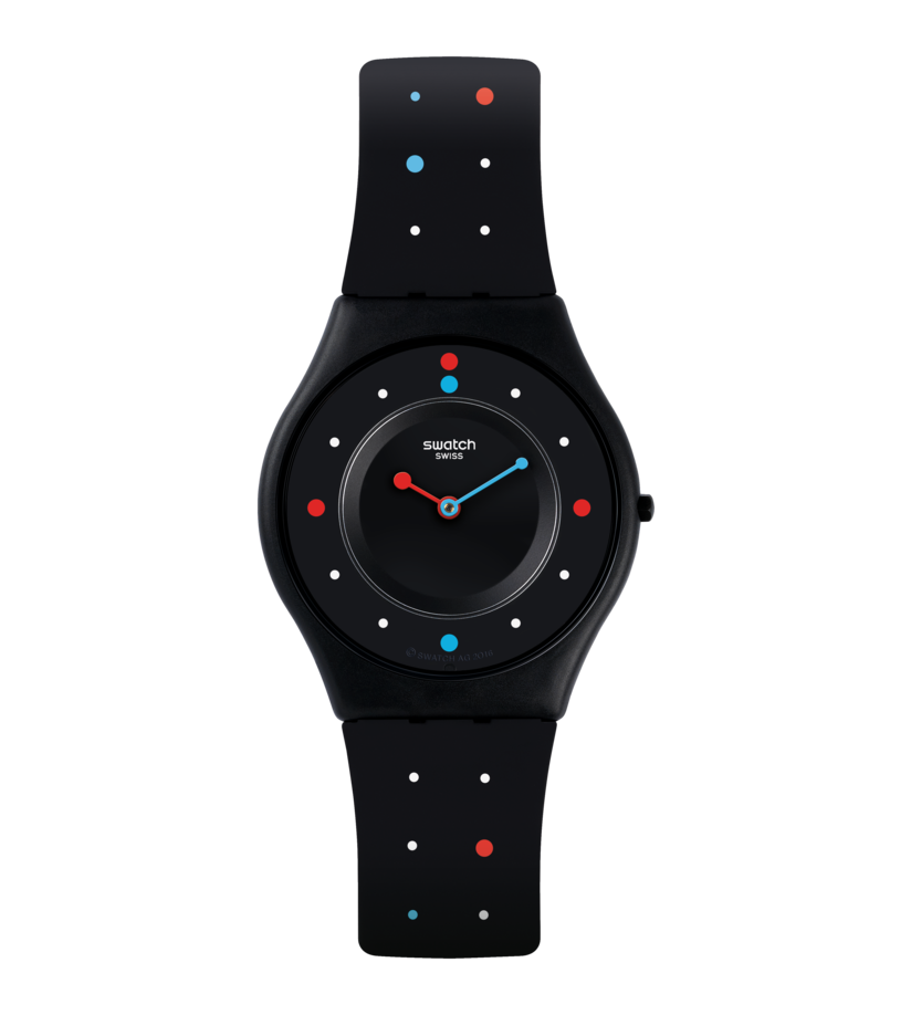 Swatch Paleo SFB146 - nero con pois rossi/azzurri/bianchi