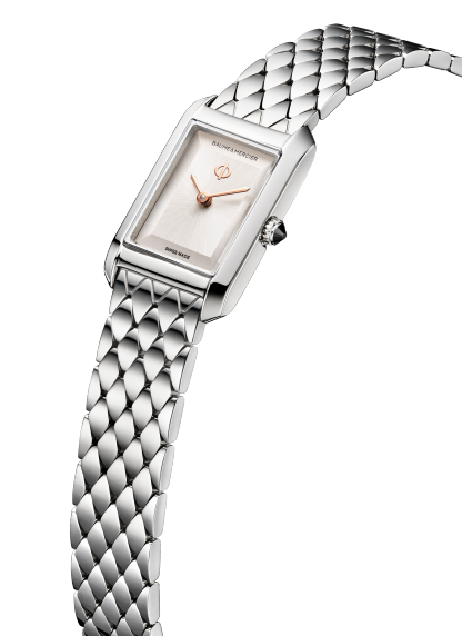 Baume & Mercier Hampton 10860 - bracciale e cassa acciaio - quadrante argento caldo