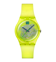 Swatch Luminously lemon SO28J103 - cassa plastica gialla - cinturino silicone giallo - quadrante giallo con puntini verdi