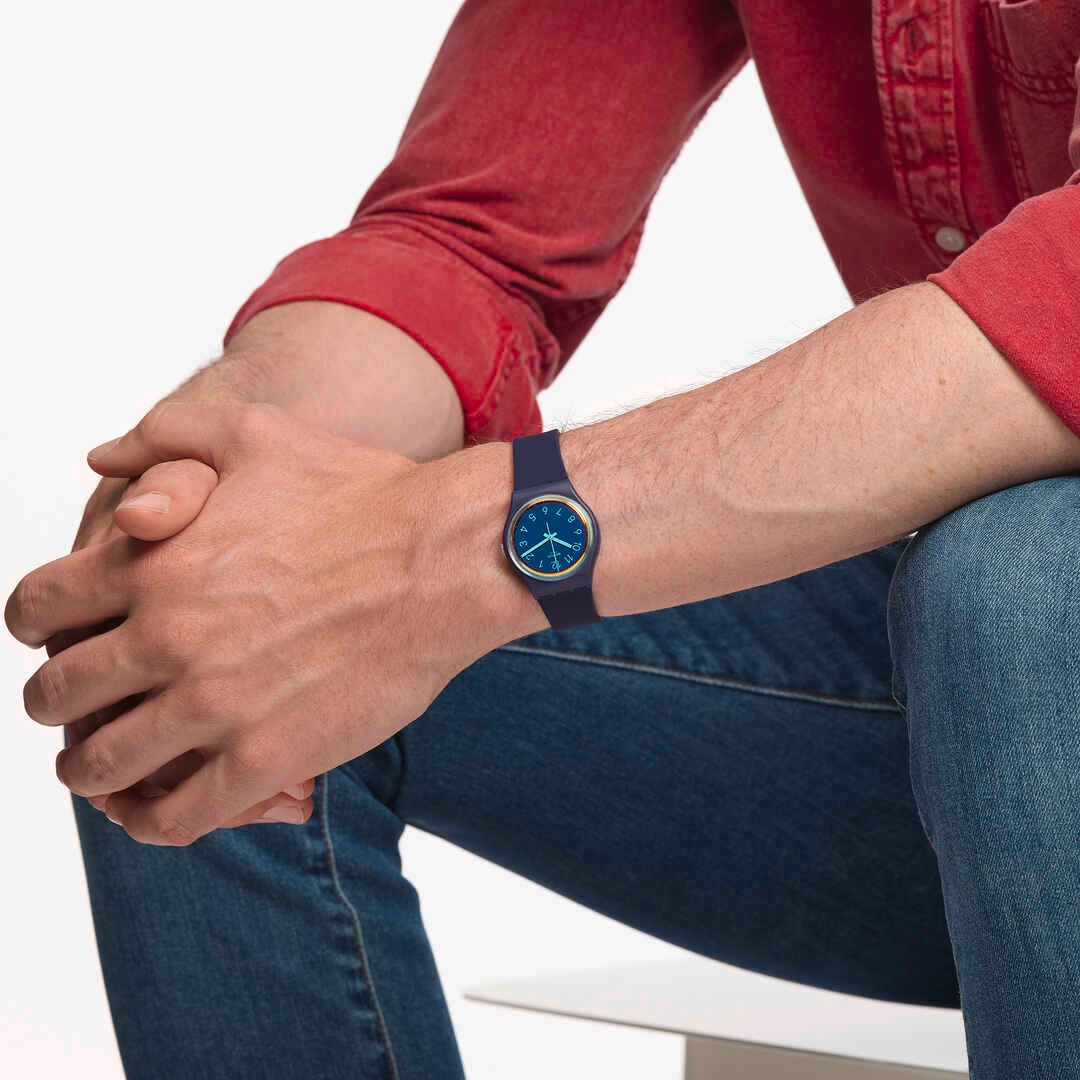 Swatch La night blue SO28N110 - cassa e cinturino materiale in origine biologica - quadrante blu