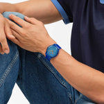 Load image into Gallery viewer, Swatch Brilliantly Blue SO29S102 - cassa plastica blu - cinturino silicone blu - quadrante azzurro