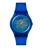 Load image into Gallery viewer, Swatch Brilliantly Blue SO29S102 - cassa plastica blu - cinturino silicone blu - quadrante azzurro