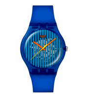 Swatch Brilliantly Blue SO29S102 - cassa plastica blu - cinturino silicone blu - quadrante azzurro