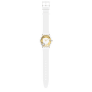 Swatch Coeur Dorado SS08K106-S14 - cassa trasparente - cinturino bianco e quadrante bianco con dettaglio oro