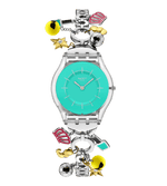 Load image into Gallery viewer, Swatch Mother like no other SS08Z106G - cassa trasparente - bracciale acciaio - quadrante turchese