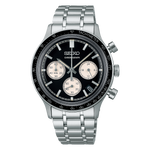 Load image into Gallery viewer, Quadrante blu con contatori cronografici bianchi e lancette in acciaio inox con rivestimento Lumibrite del Seiko Sport Chronograph
