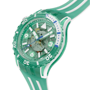 Swatch Medusae SSCU09L100 - cassa verde acqua - quadrante verde acqua trasparente - cinturino silicone verde acqua