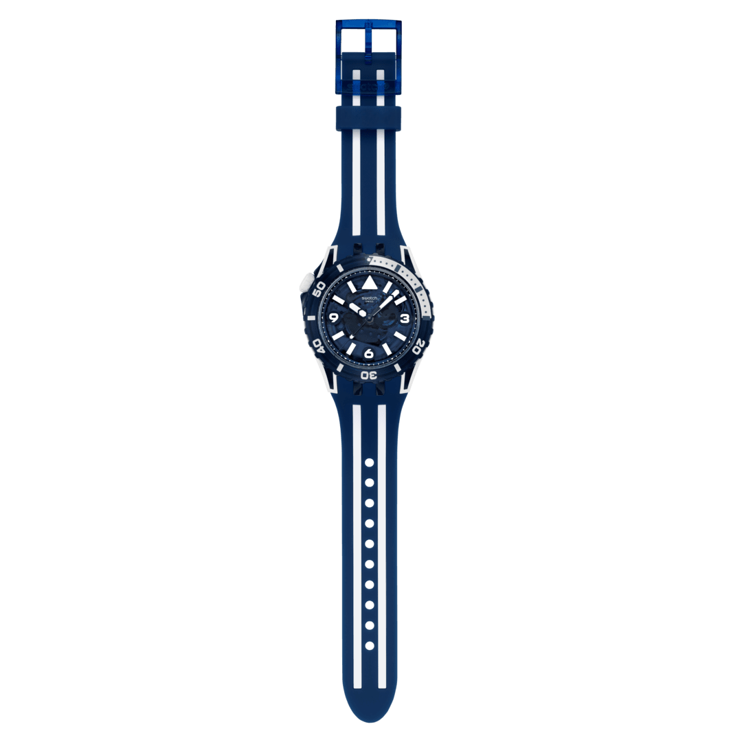 Swatch Sea wasp SSCU09N100 - cassa blu - quadrante blu trasparente - cinturino silicone blu