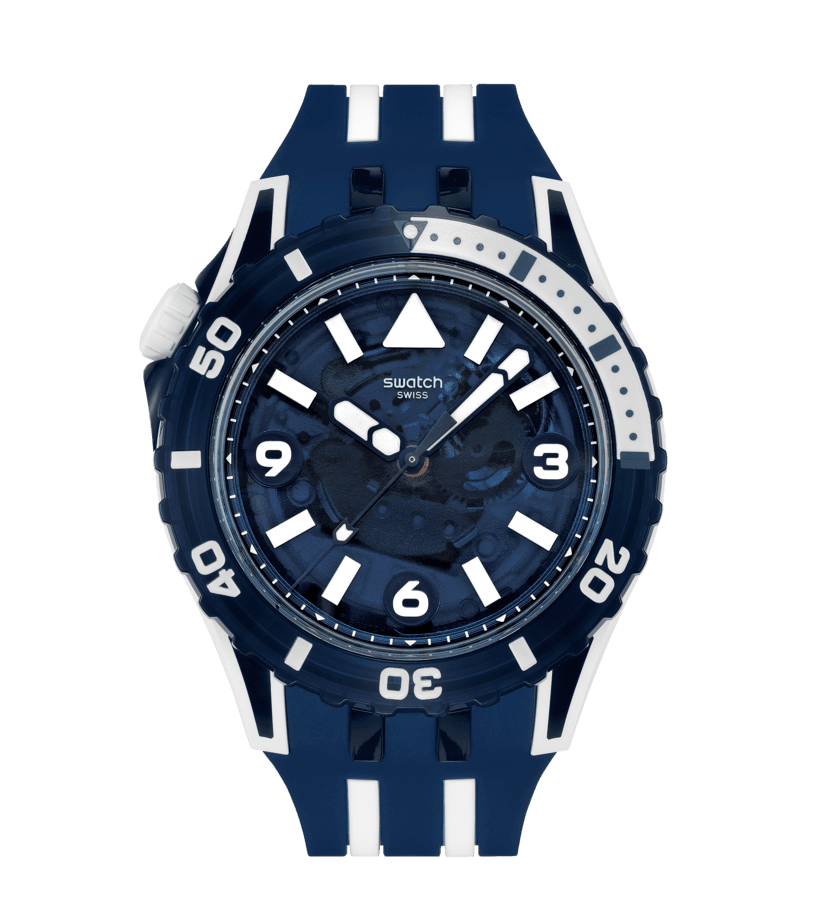 Swatch Sea wasp SSCU09N100 - cassa blu - quadrante blu trasparente - cinturino silicone blu