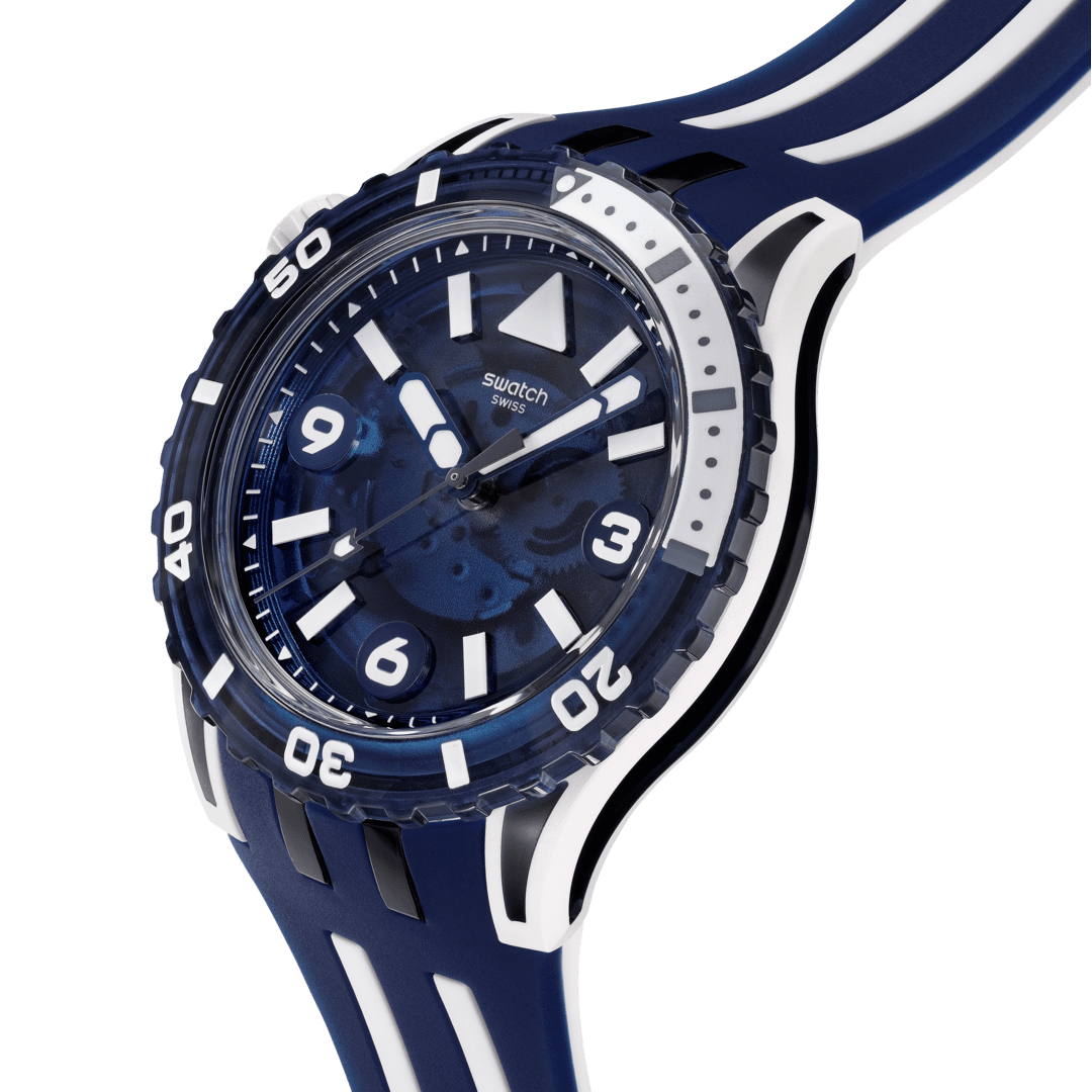 Swatch Sea wasp SSCU09N100 - cassa blu - quadrante blu trasparente - cinturino silicone blu