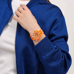 Load image into Gallery viewer, Swatch Pacific sea nettle SSCU09O100 - cassa arancione - quadrante arancione trasparente - cinturino silicone arancione - polso
