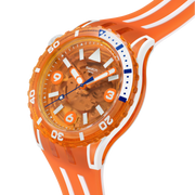 Swatch Pacific sea nettle SSCU09O100 - cassa arancione - quadrante arancione trasparente - cinturino silicone arancione