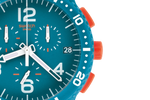 Load image into Gallery viewer, Swatch Patmos SUSN406 - cinturino silicone azzurro - cassa plastica azzurro - quadrante azzurro con datario e cronografo
