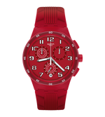 Load image into Gallery viewer, Swatch Red step SUSR404 - cinturino silicone rosso - cassa plastica rossa - quadrante rosso con cronografo e datario