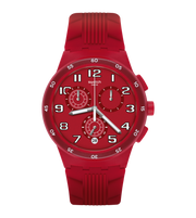 Swatch Red step SUSR404 - cinturino silicone rosso - cassa plastica rossa - quadrante rosso con cronografo e datario