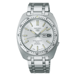 Load image into Gallery viewer, Quadrante nero vintage con indici luminescenti e lancette a bastone dell&#39;orologio Seiko 5 Heritage Ed Limited
