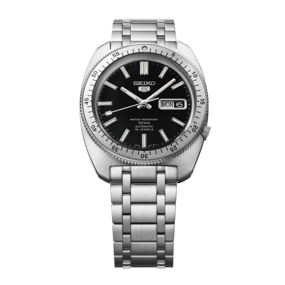 Bracciale in acciaio inox con chiusura tripla pieghevole a pulsante, design ispirato al modello originale degli anni '60