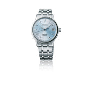 Cassa rotonda in acciaio inox da 33,8 mm con vetro Hardlex a forma quadrata e spessore 11,3 mm del Seiko Presage Cocktail Automatic SRP841J1