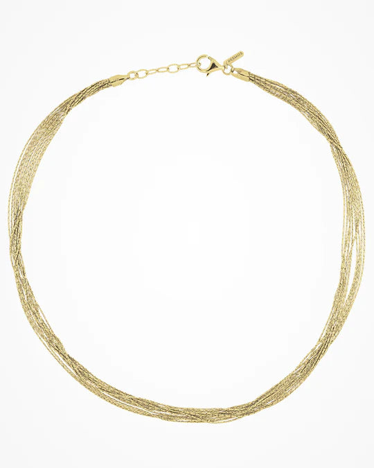 Desmos Collana in argento Spark 46 - placcato oro