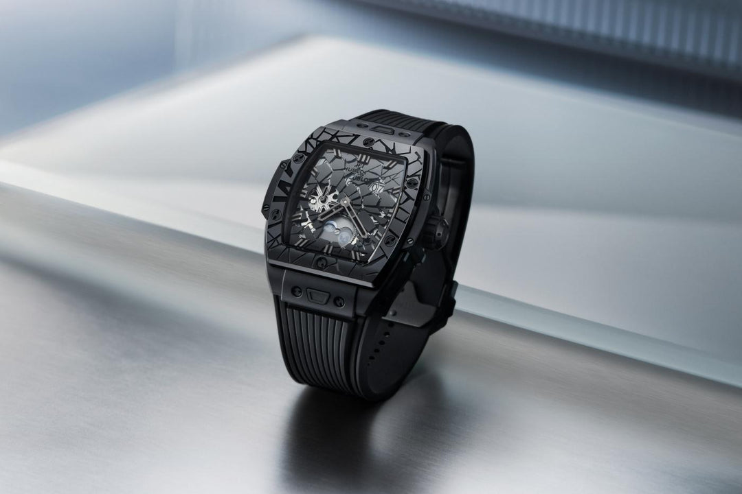 Hublot Spirit of Big Bang Impact All Black 647.CX.0140.RX.IMP26 - cinturino gomma nera - cassa ceramica nera - quadrante scheletrato