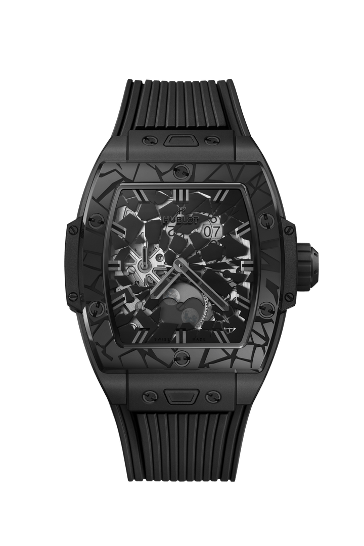 Hublot Spirit of Big Bang Impact All Black 647.CX.0140.RX.IMP26 - cinturino gomma nera - cassa ceramica nera - quadrante scheletrato