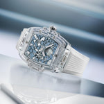 Load image into Gallery viewer, Hublot Spirit of Big Bang Impact Sapphire 647.JX.0106.RW.IMP26 - cassa cristallo di zaffiro lucidato - quadrante zaffiro scheletrato - cinturino gomma bianca