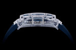 Load image into Gallery viewer, Hublot Spirit of Big Bang Sapphire Blue 642.JX.7170.RX - cassa cristallo di zaffiro - cinturino gomma blu - quadrante scheletrato blu con cronografo