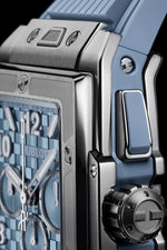 Load image into Gallery viewer, Hublot Spirit of Big Bang Titanium Coal Blue 642.NX.717B.RX - cassa titanio - cinturino gomma azzurro ghiaccio - quadrante azzurro ghiaccio
